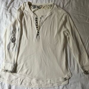 Free People Fall For You Slouchy Henley Top Size L